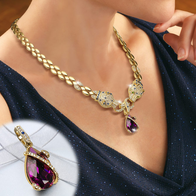 Conjunto “Paris Glamour”: Pedras Preciosas autênticas, cristais de Swarovski, Zirconites, Cristal checo, acabamento em Ouro de lei