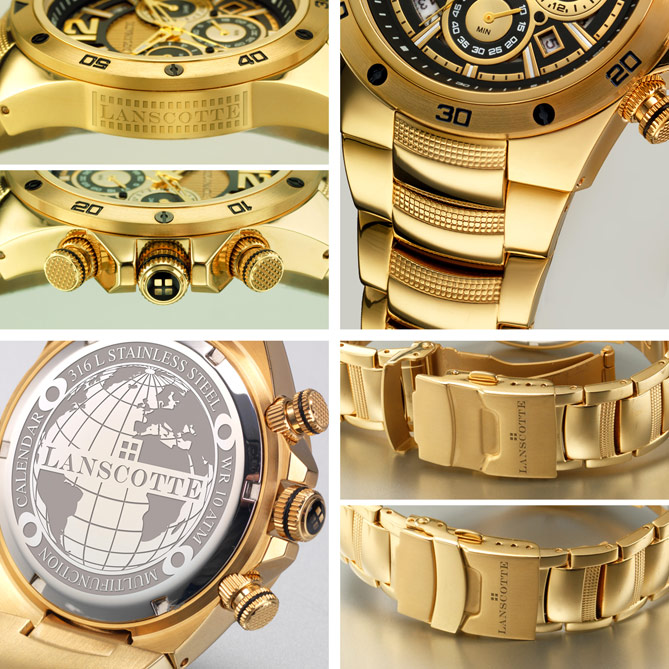 Relógio “Absolute Gold”: Bisel interior com escala de segundos