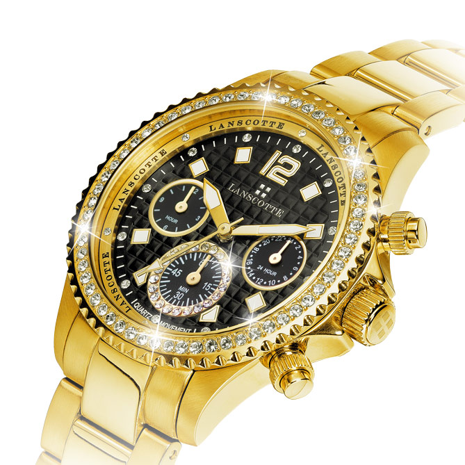 Relógio-Joia “New York” Lady: Aço com acabamento a Ouro de lei (IPG)