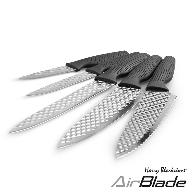 Facas Harry Blackstone AirBlade: estrutura exclusiva em forma de losangos, que cria um efeito de câmara de ar